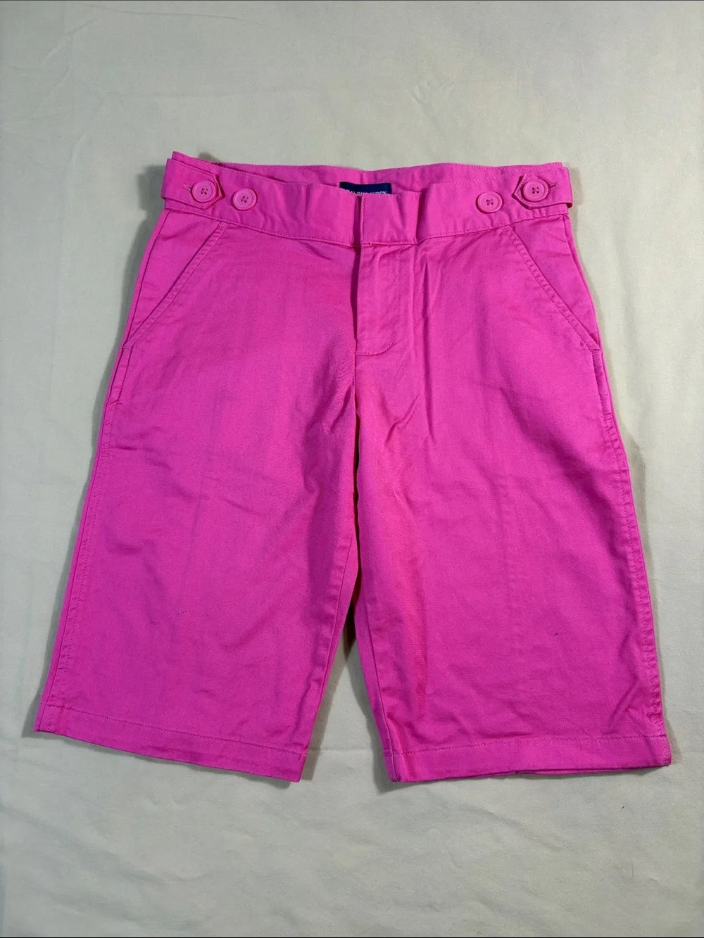 NWT Polo Ralph Lauren Hot Pink Stretch Bermuda Shorts Andover Pink Sz 14 Cotton
